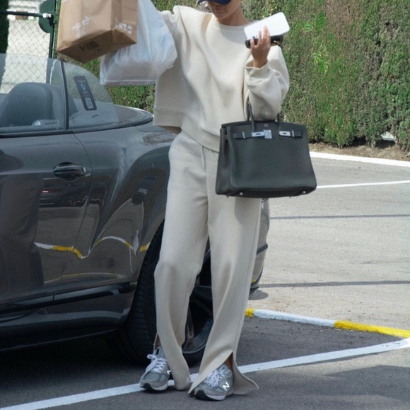 NA-KD x Josefine tan slit sweatpants - Picture 1 of 4